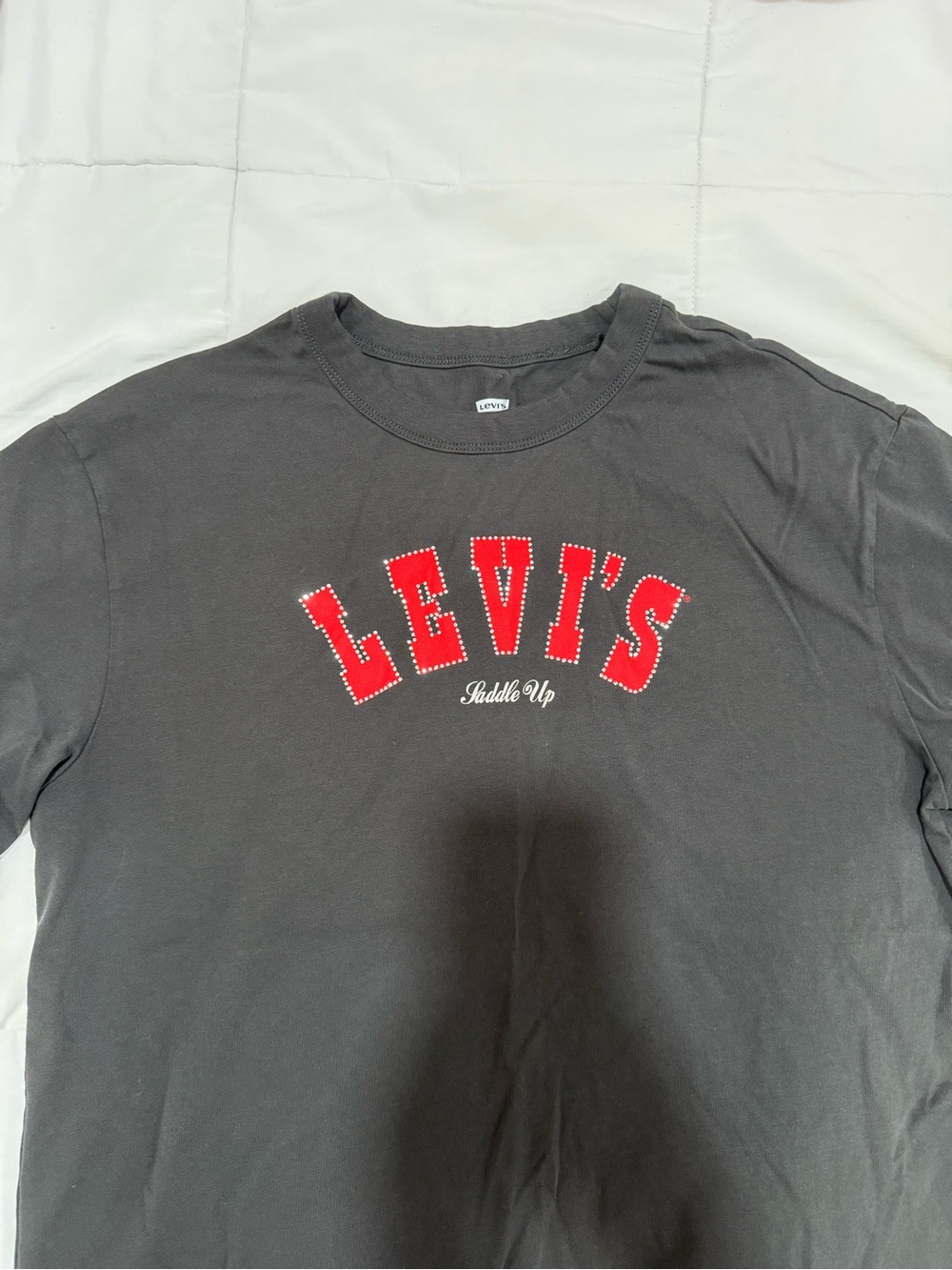 Levi's Black Short Sleeve Tee with Red Studded Logo